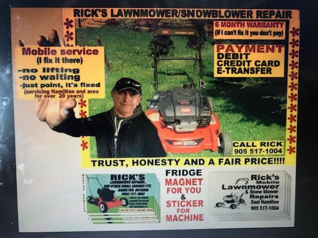 Rick's lawn mower service new arrivals