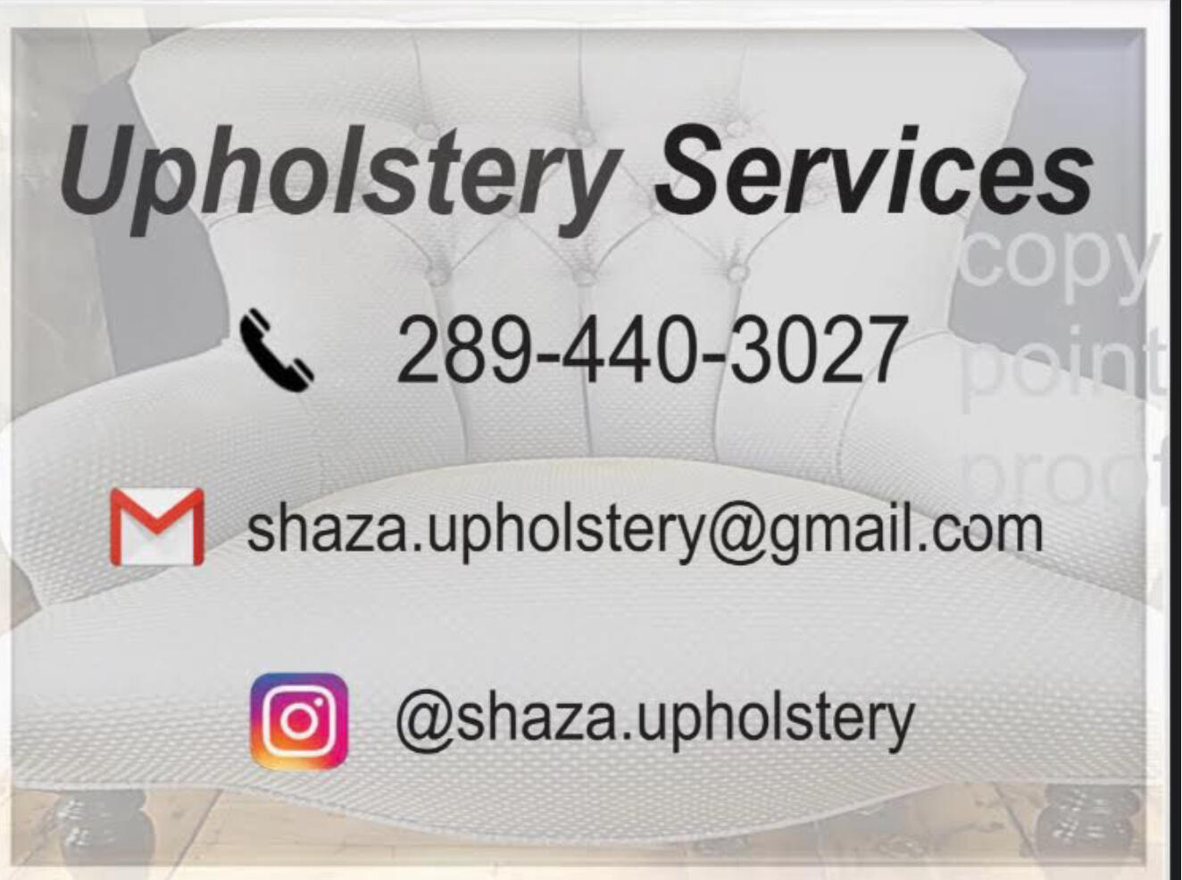 Shaza Upholstery Hamilton, CAON Nextdoor