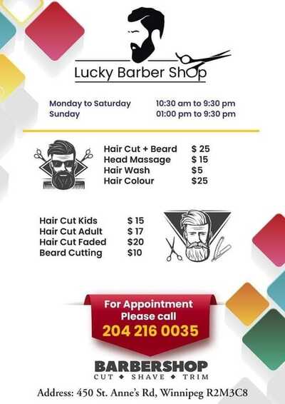 Lucky barber shop Winnipeg Winnipeg Manitoba Nextdoor