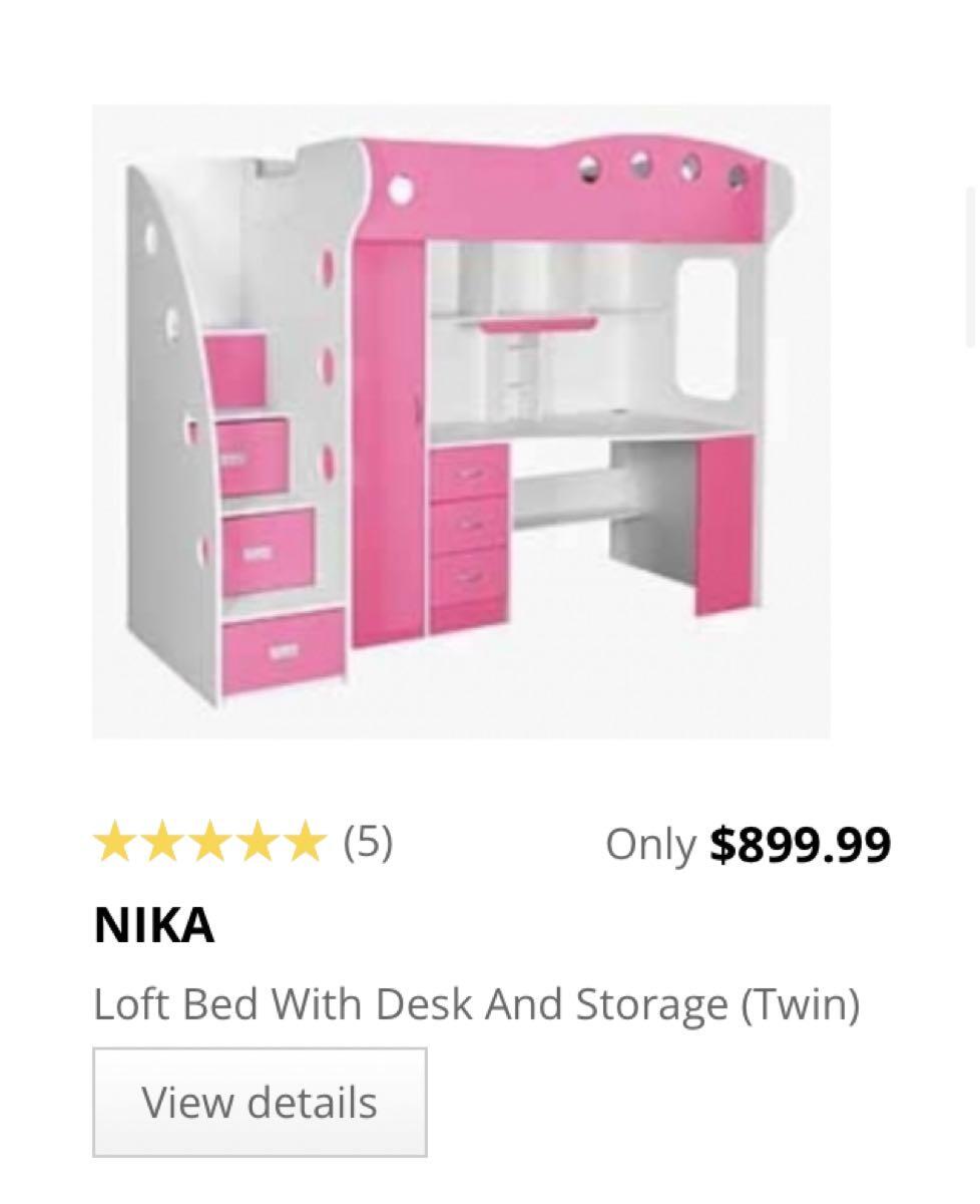 nika loft bed with desk and storage