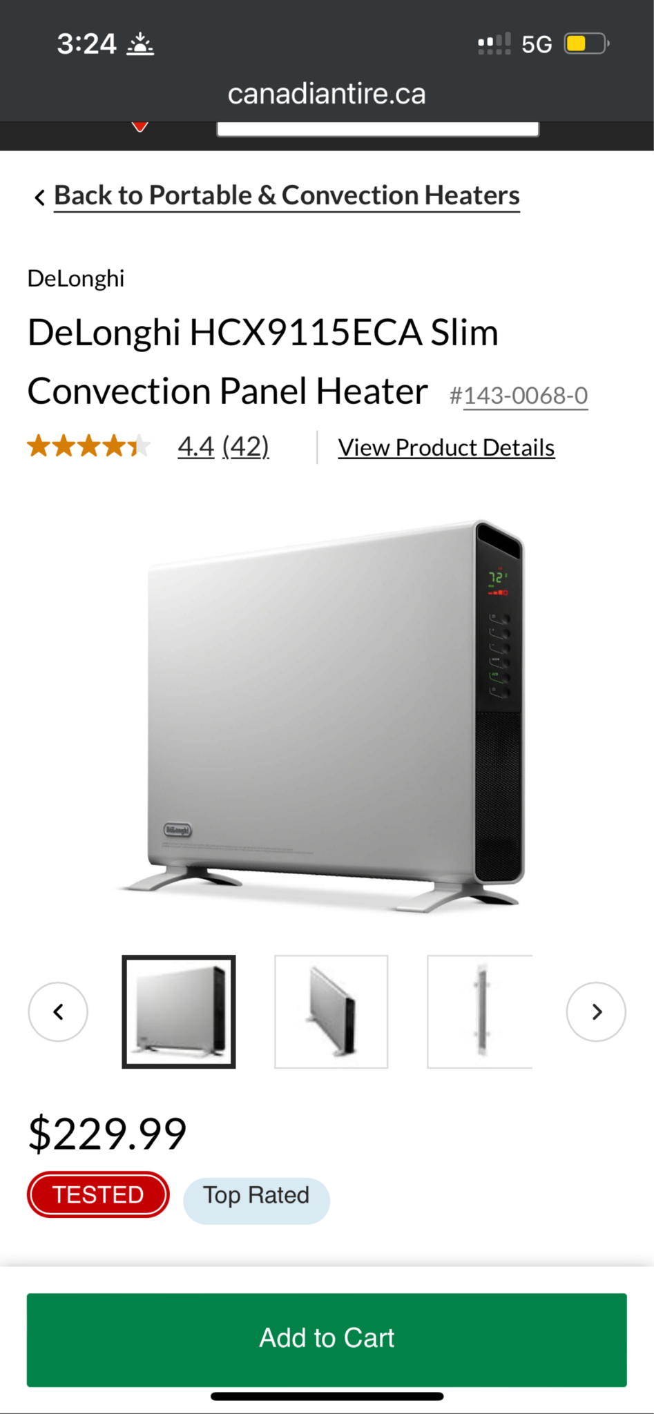 DeLonghi HCX9115ECA Slim Convection Panel Heater For 0 In Toronto