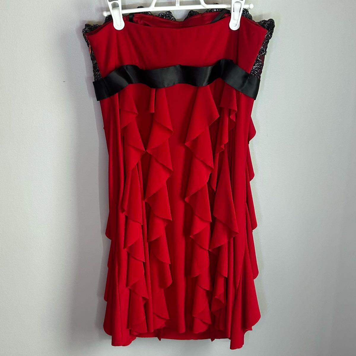 fitted lace wedding dress Vintage 90s Le Chateau Ruffled Mermaid Style Romantic Red Dress