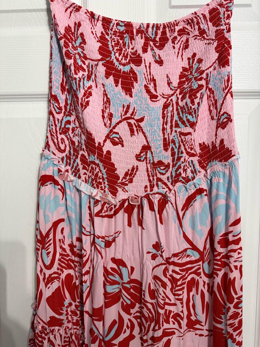 chinese dress ladies Abel the Label magenta print dress, size S, NEW WITH TAGS!