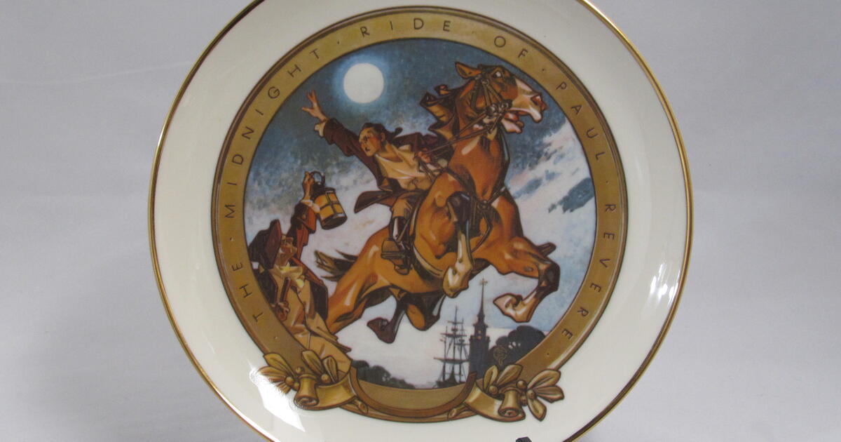 1976 Bicentennial "The Midnight Ride of Paul Revere" plate for 18 in